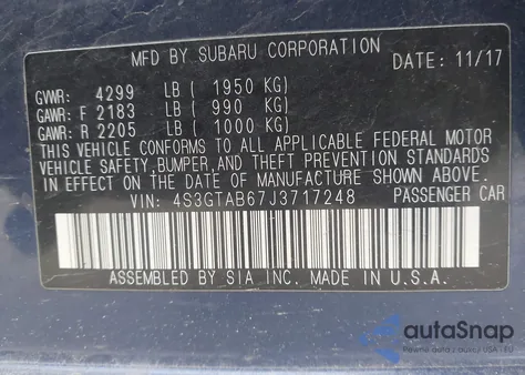 2018 Subaru Impreza 2.0I Premium из США, поврежденный, VIN 4S3GTAB67J3717248